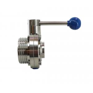 DIN DN 50 Sanitary Butterfly Valve, Weld/Thread (3-position handle)