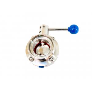 DIN DN 50 Sanitary Butterfly Valve, Weld/Thread (3-position handle)